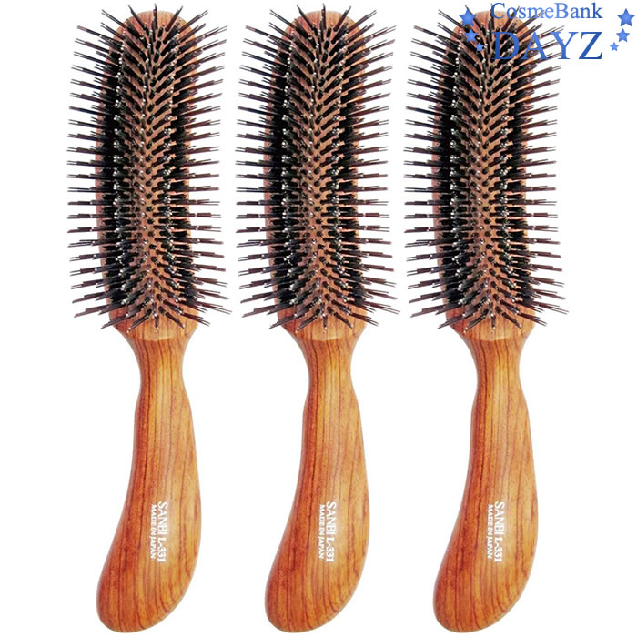 サンビー ブラシ L-331 3点セット頭皮にやさしい豚毛ツヤ出しブラシヘアブラシヘアーブラシ 7,413円