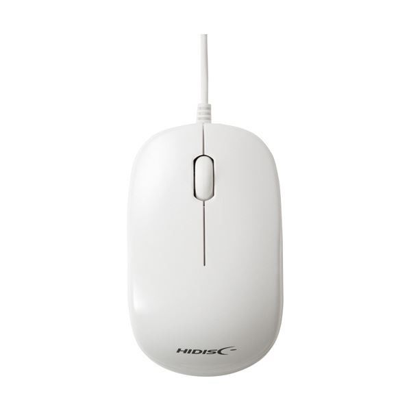 （まとめ）ハイディスク 光学式有線マウス ホワイト HDM-2106WH 1個 [x5セット]