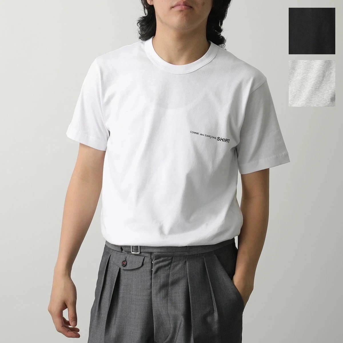 COMME des GARCONS SHIRT コムデギャルソン Tシャツ FO-T026-S25 メンズ レディース 半袖 コットン クルーネック ロゴプリント カラー3色