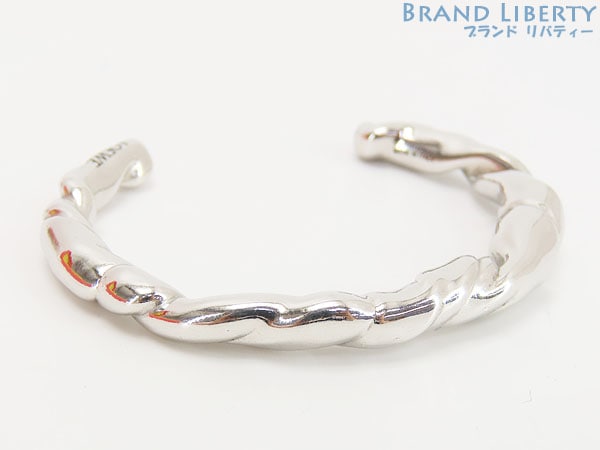 超美品ロエベナパツイストカフスシンバングルブレスレットスターリングシルバーシルバー925AG925J917240X05