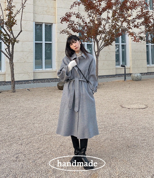 [wool/ハンドメイド] モダン ナグラン ハンドメイド ルーズフィット ロングコート 3color