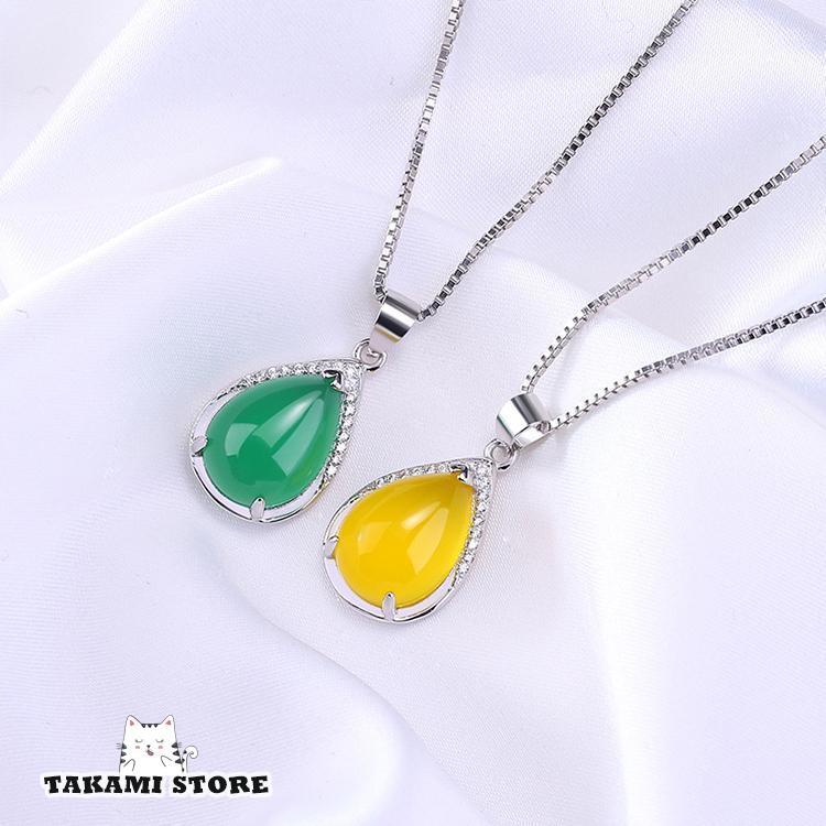 ネックレス レディース しずく 雫 玉髄 ぎょくずい カルセドニー クリソプレーズ 上品 エレガント 妻 嫁 母 女性 誕生日プレゼント 記念日 ホワイトデーネックレス