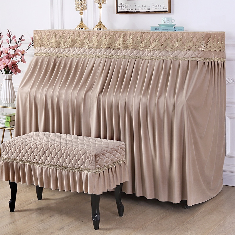 ピアノカバー 椅子カバー 2点セット レース 電子ピアノカバー フルカバー ピアノトップカバー アップライト デジタルピアノカバー 防塵カバー ピアノカバーセット 可愛い おしゃれ 韓国風