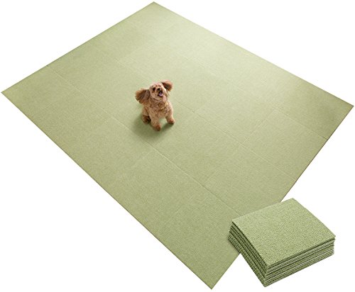 色：グリーン サイズ：45×45cm 【日本製 撥水 消臭 洗える】サンコー ずれない ジョイントマ