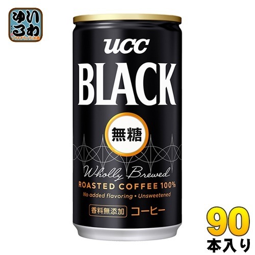 UCC ブラック無糖 185g 缶 90本 (30本入×3 まとめ買い)