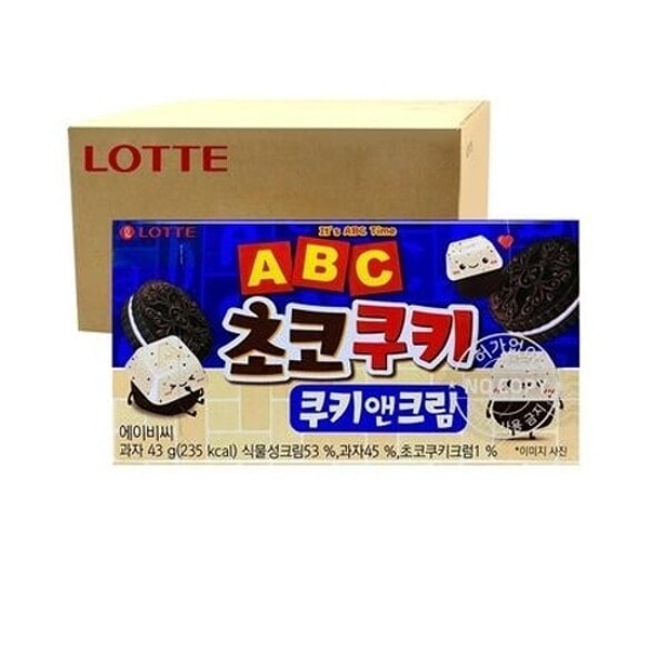 (ボックス)ロッテ ABC チョコクッキー クッキーアンドクリーム 43g 32入