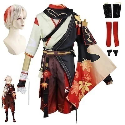 文化祭 大人用 イベント 仮装 コスチューム 変装仮装 かつら COS 稲妻城 衣装 コスプレ 楓原萬葉 コスプレ Genshin げんしん 原神 スーツ ハロウィン 年新作入荷コスプレ