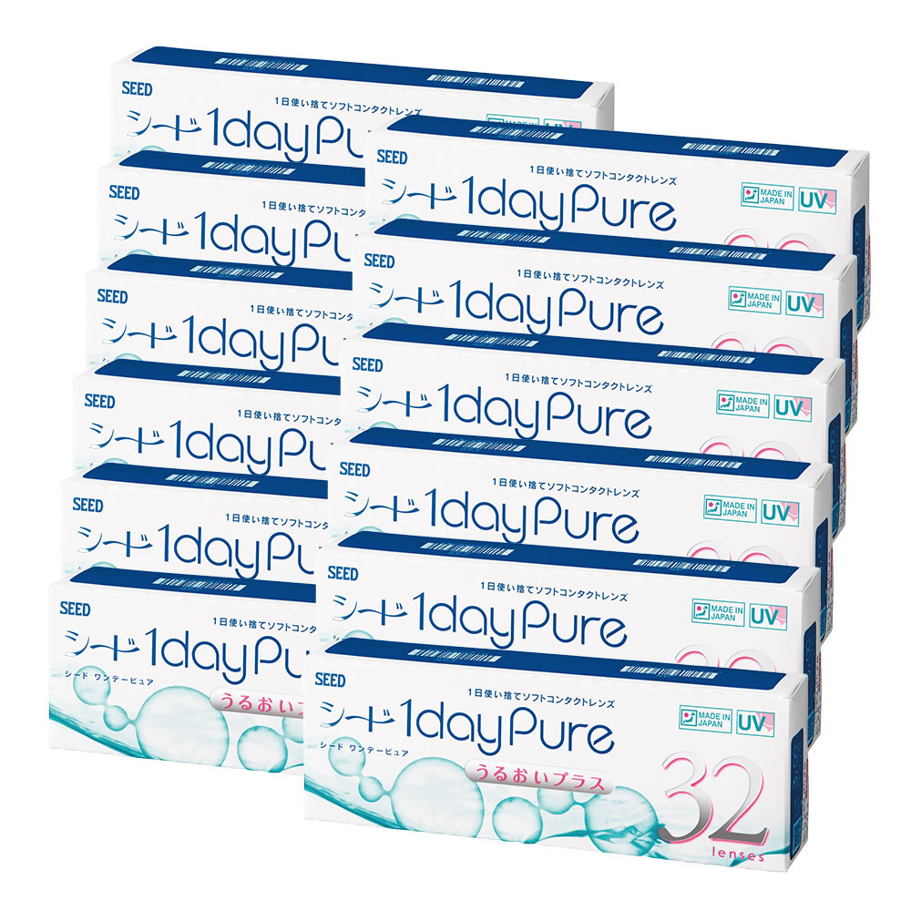 シード ワンデーピュアうるおいプラス 32枚 (12箱) 近視用 UVカット 日本製 23,400円