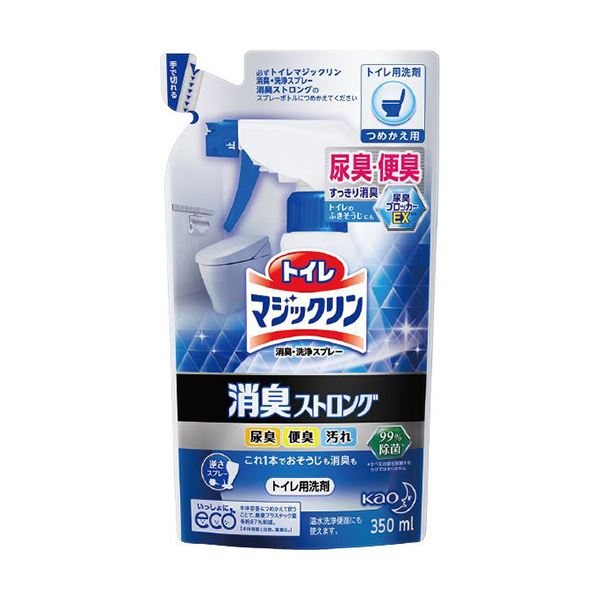 （まとめ）花王 トイレマジックリン消臭・洗浄スプレー 消臭ストロング つめかえ用 350ml 1個(×20セット)