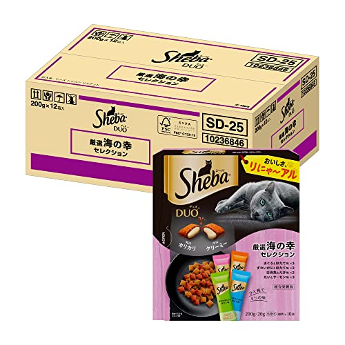 シーバ デュオ キャットフード 厳選海の幸セレクション 成猫用 200g12個(ケース買い)