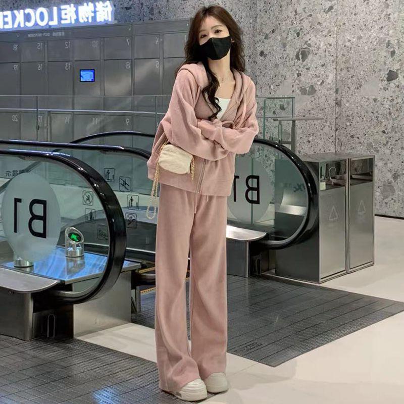 ハイエンドのカスタマイズ-秋の女性の 2025 新しいカジュアルスポーツスーツハイエンドトレーナー大きいサイズ脂肪 MM 初秋マッチングセット