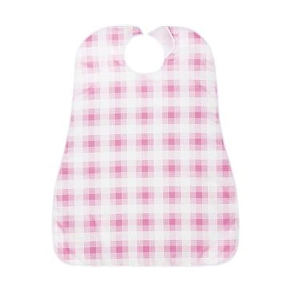 （まとめ）カネモ商事 LOr食事用エプロンピンクチェック 1枚(×10セット)