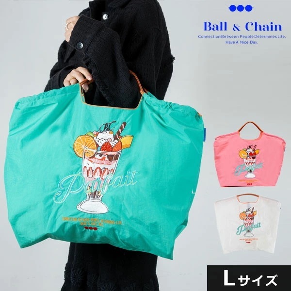 【即納】 Ball＆Chain ボールアンドチェーン 正規品 PARFAIT Lサイズ パフェ バッグ ショッピングバッグ エコバッグ トートバッグ ショルダー 刺繍 ギフト 301129