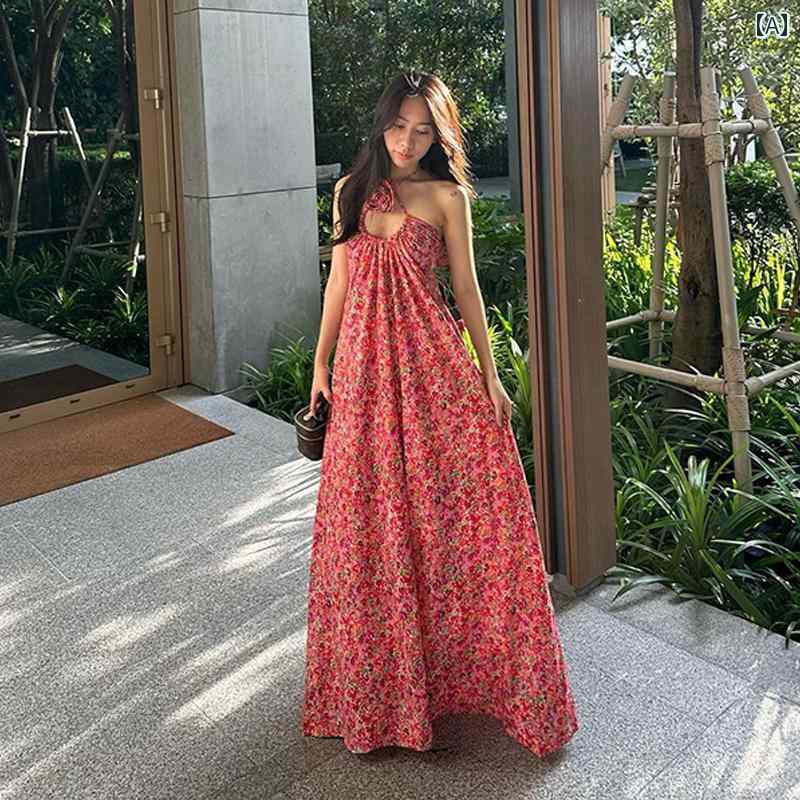 ワンピース レディース 大人 フレンチ フローラル ボヘミアン ドレス サマー スーパー フェアリー アイランド バケーションリゾート シーサイド ビーチ