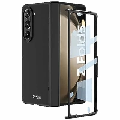 DEMCERT Galaxy Z Fold5ケース Fold5ケース ガラスフィルム付き/ワイヤレス充電対応/レンズ保護/薄型/耐衝撃/汚れ防止/便利/おしゃれケース Fold5用全身保護ケース (ブ