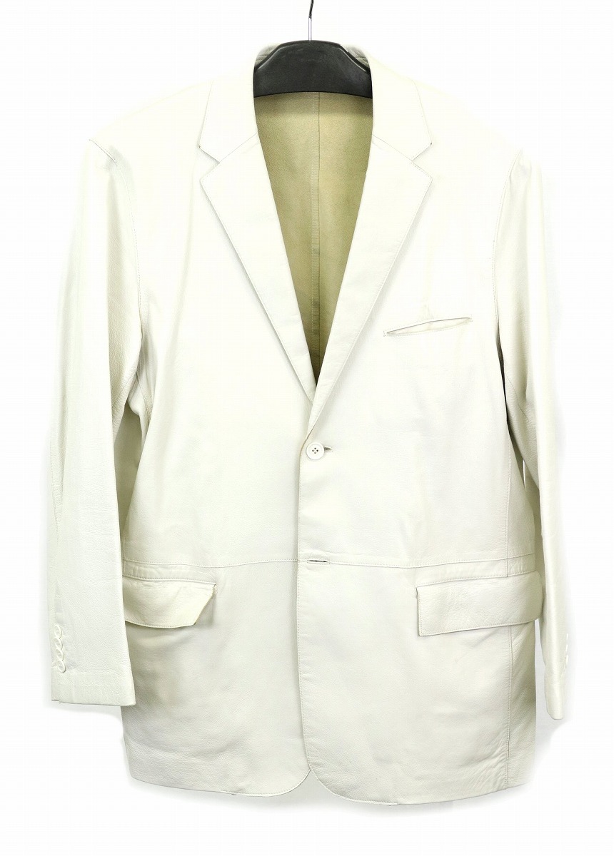 メンズ アウター ジャケット サイズ42 レザー ホワイト