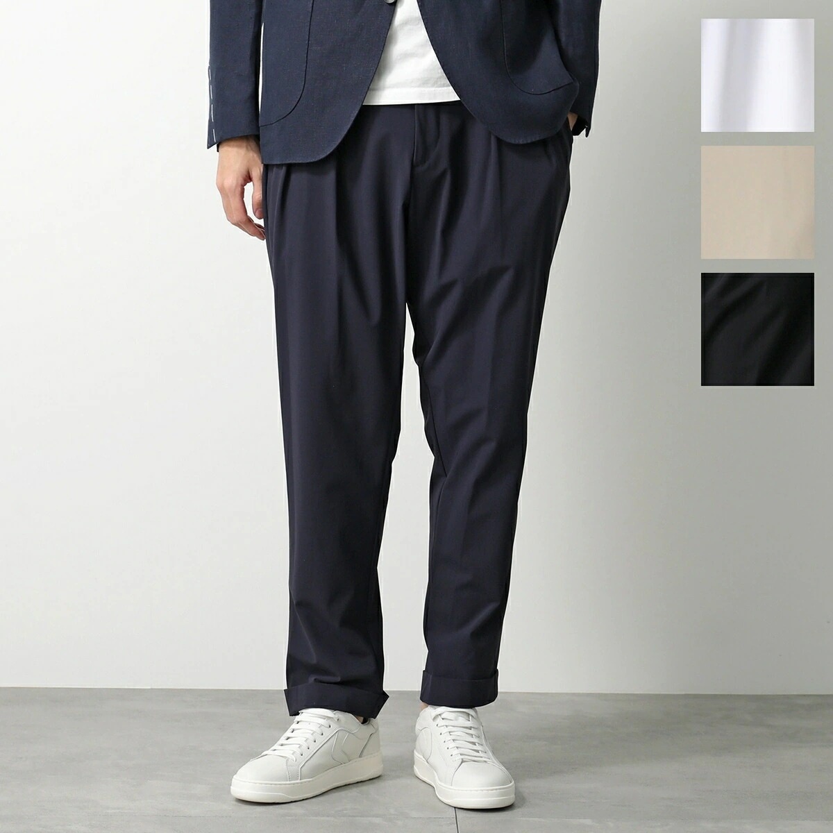 BERWICH ベルウィッチ パンツ scotch ci1975x スコッチ メンズ テーパードパンツ ツープリーツ サイドアジャスター ジップフライ ストレッチ カラー4色