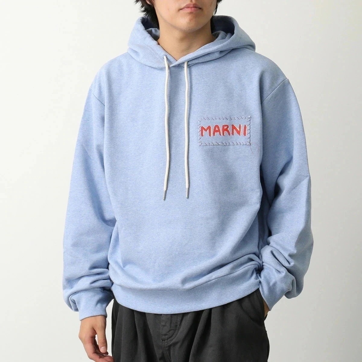 MARNI マルニ パーカー FUMU0137X0 UTC397 メンズ プルオーバー スウェット ロゴパッチ フーディー 00B21/LIGHT-BLUE 【mega】 49,418円