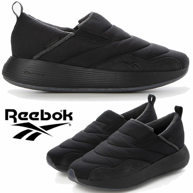 リーボック メンズ スリッポン レディース DMX コンフォート プラス スリッポン ウィンター トレーニング カジュアルシューズ モックシューズ ローカット 靴 100208162 ブラック 黒 送