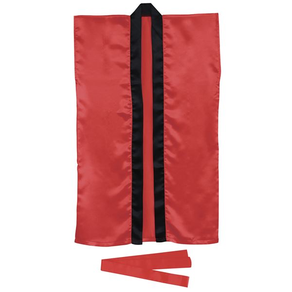 （まとめ）サテンロングハッピ 赤 J（ハチマキ付）(×10セット)