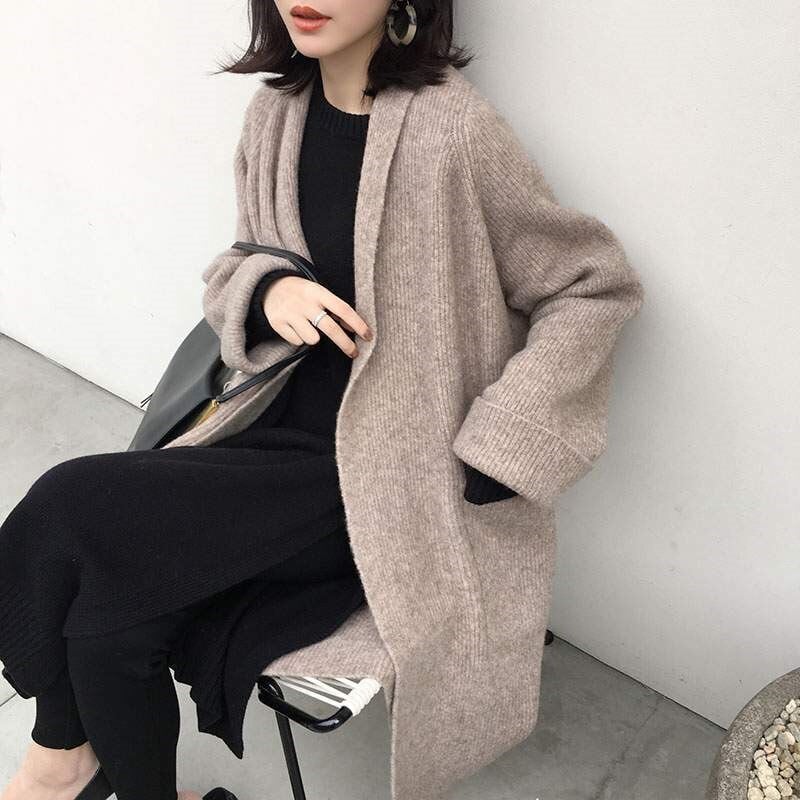 2color レディース アウター コート カーディガン ロング ロングカーディガン ニット