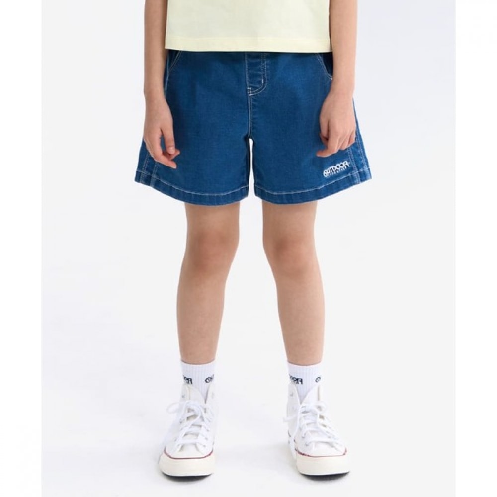 [アウトドア用品キッズ] 女の子用デニムショーツ (ブルー) OD252BDP74_BLU