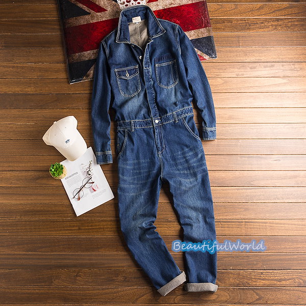 Wメンズ オーバーオール オールインワン カバーオール 作業着バーオールCKe つなぎ デニム オールインワン メンズ おしゃれ ツナギ 作業着 作業服 オーバーオール カバーオール サロペット ジーンズ オシャレ バイク 春 夏  秋 冬 送料無料