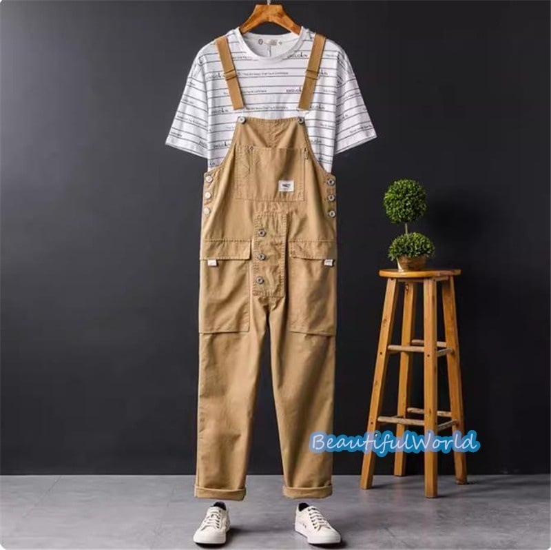 サロペット メンズ オーバーオール つなぎ オールインワン サスペンダー ストリートアメカジ 作業服 春秋 お洒落24bdk1