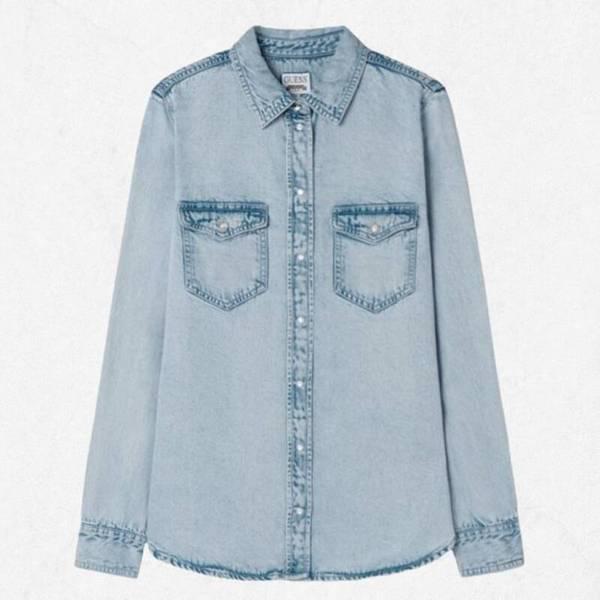 진 여성 긴팔 데님 셔츠(YP3D7223) 2502662