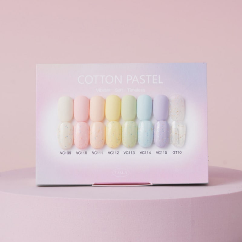 VALLA / COTTON PASTEL 7 Set / Solid gel / Glitter gel