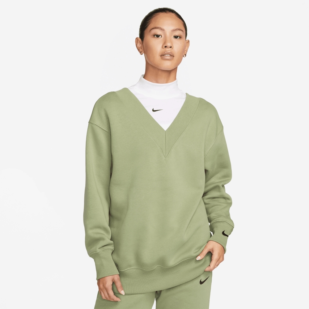 ナイキ W NSW PHNX FLC OS VNECK スウェットシャツ FB8318 386