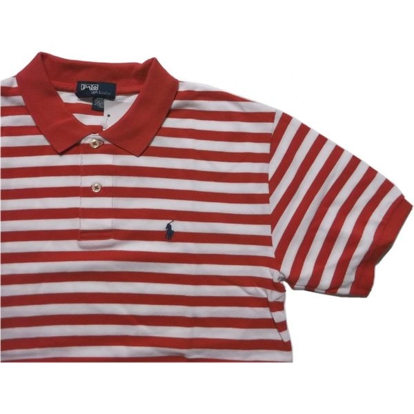 ボーイズサイズ 半袖 ボーダー ワンポイント 鹿の子 ポロシャツ レッド boys PR2-367