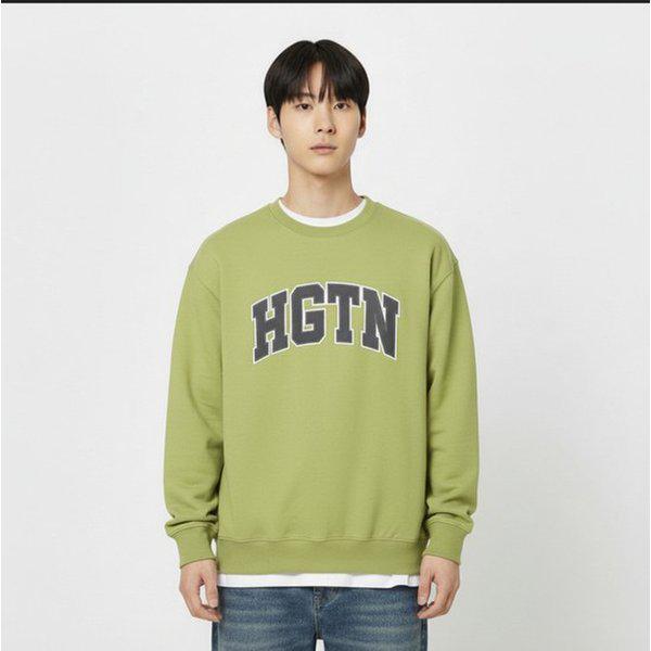 [モダインチョン] 10560-031-203-07-325ダブルフェイスアーチレタリングマンツーマン_オリーブ_IC