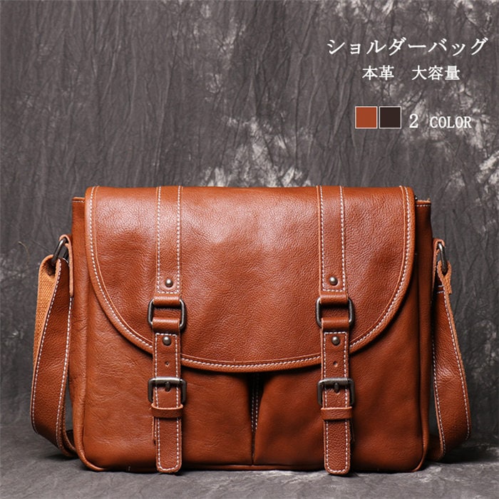 ショルダーバッグ 本革 メッセンジャー ビジネスバッグ 斜めがけバッグ バッグ カジュアル バッグ メンズバッグ 斜め掛け アウトドア シンプル 旅行 肩掛け 鞄 バッグ 牛革 通学通勤 軽量