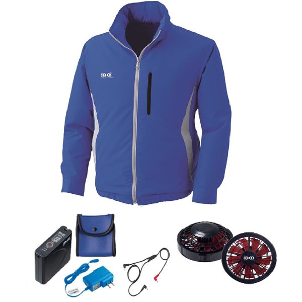 KU90520 空調服 ポリエステル製フード付 FAN2200BR/LISUPER1 ブルー 5L