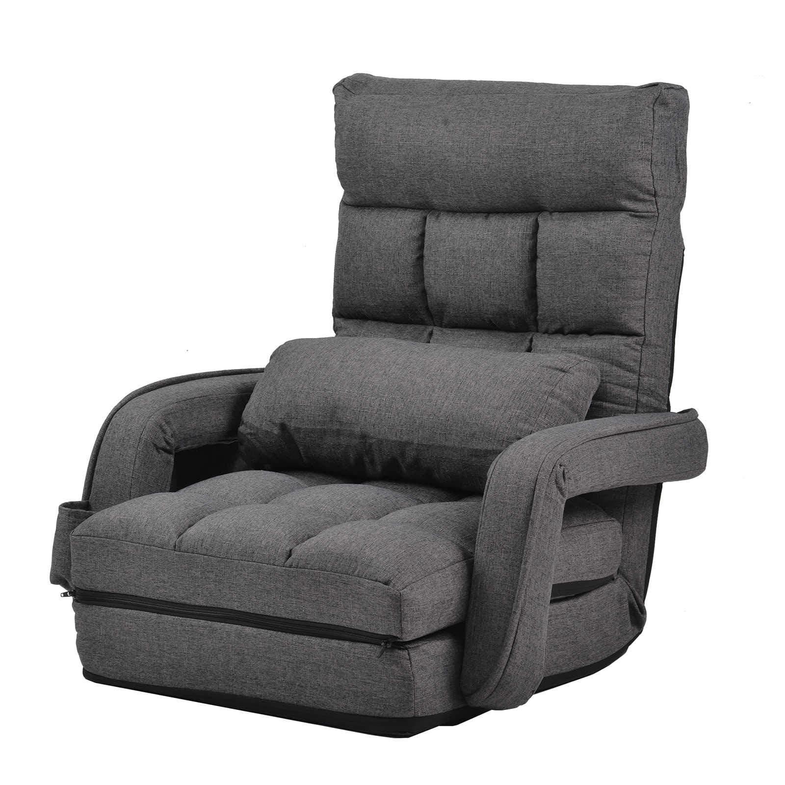 【日本国内出荷-3日で配達】韓国版 5色 座椅子 リクライニング 14段ギア リクライニングチェアー ファブリック 座イス おしゃれ 椅子 チェアー いす イス コンパクトDJYC14