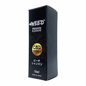 +WEED プラスウィード E-リキッド 吸うCBD 日本製 VAPE用 ピーチシャンパン CBD1000mg 容量10ml 電子タバコ vape E-LIQUID 電子たばこ