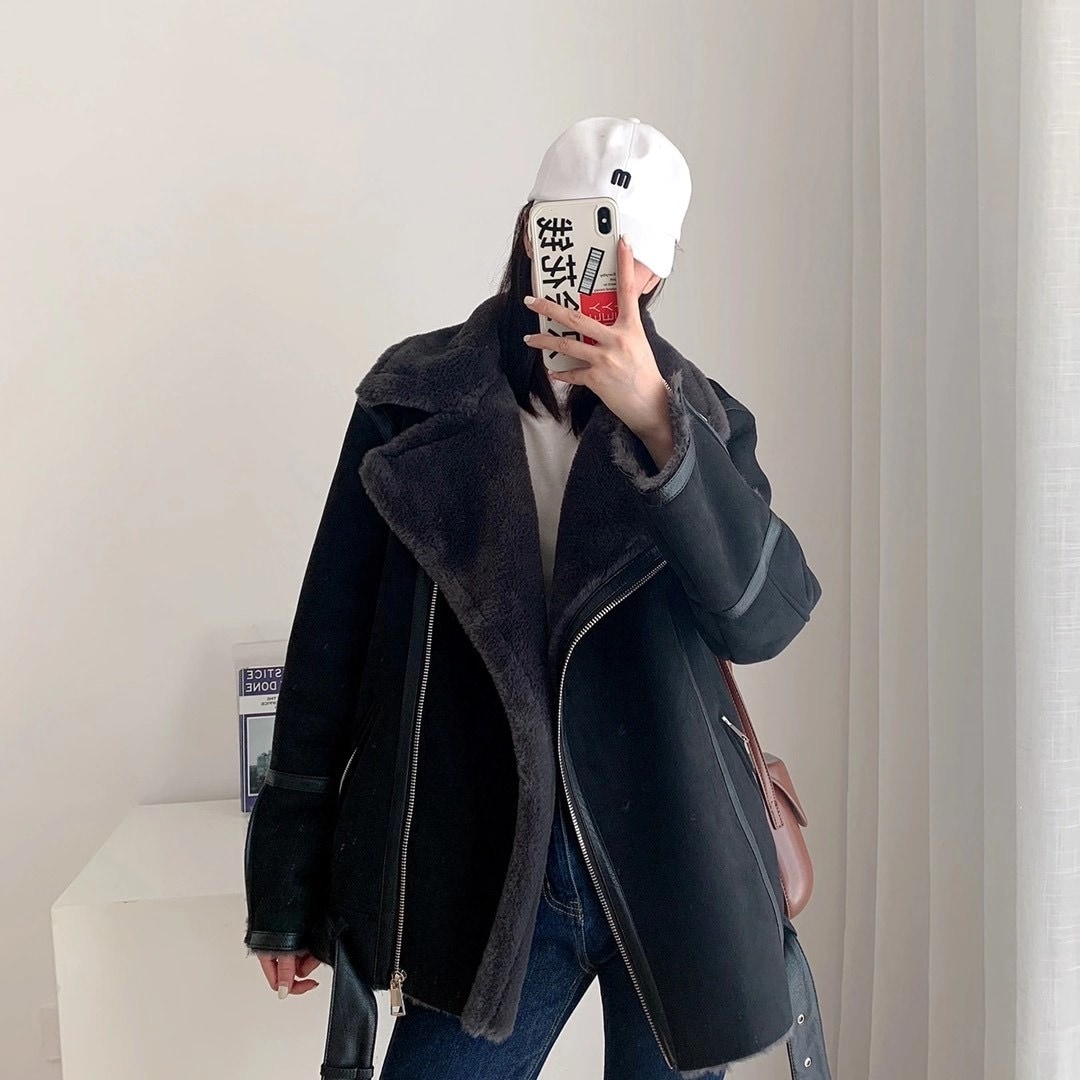 レディース ジャケット 上着 前開き 長袖 Vネック スタンドカラー ストレート もこもこ ふわふわ ポケット 前開き ボタン ベルト バイカラー ボア かわいい シンプル カジュアル おしゃれ