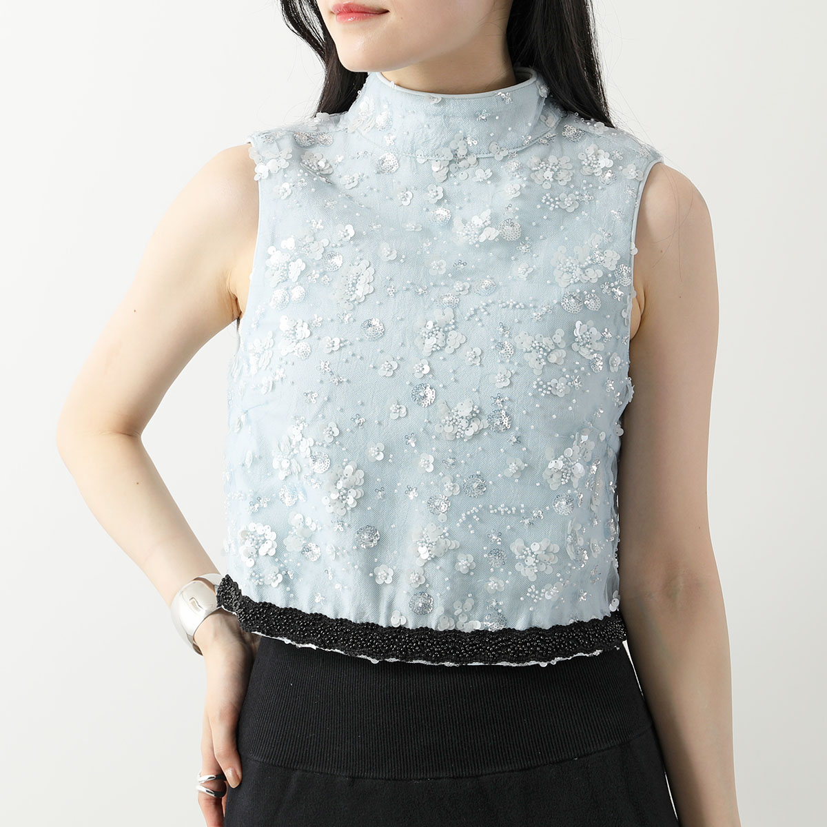 Sister Jane シスタージェーン ブラウス Blossom Bead Cropped Top TOD115 レディース ノースリーブ スパンコール ビーズ PastelBlue