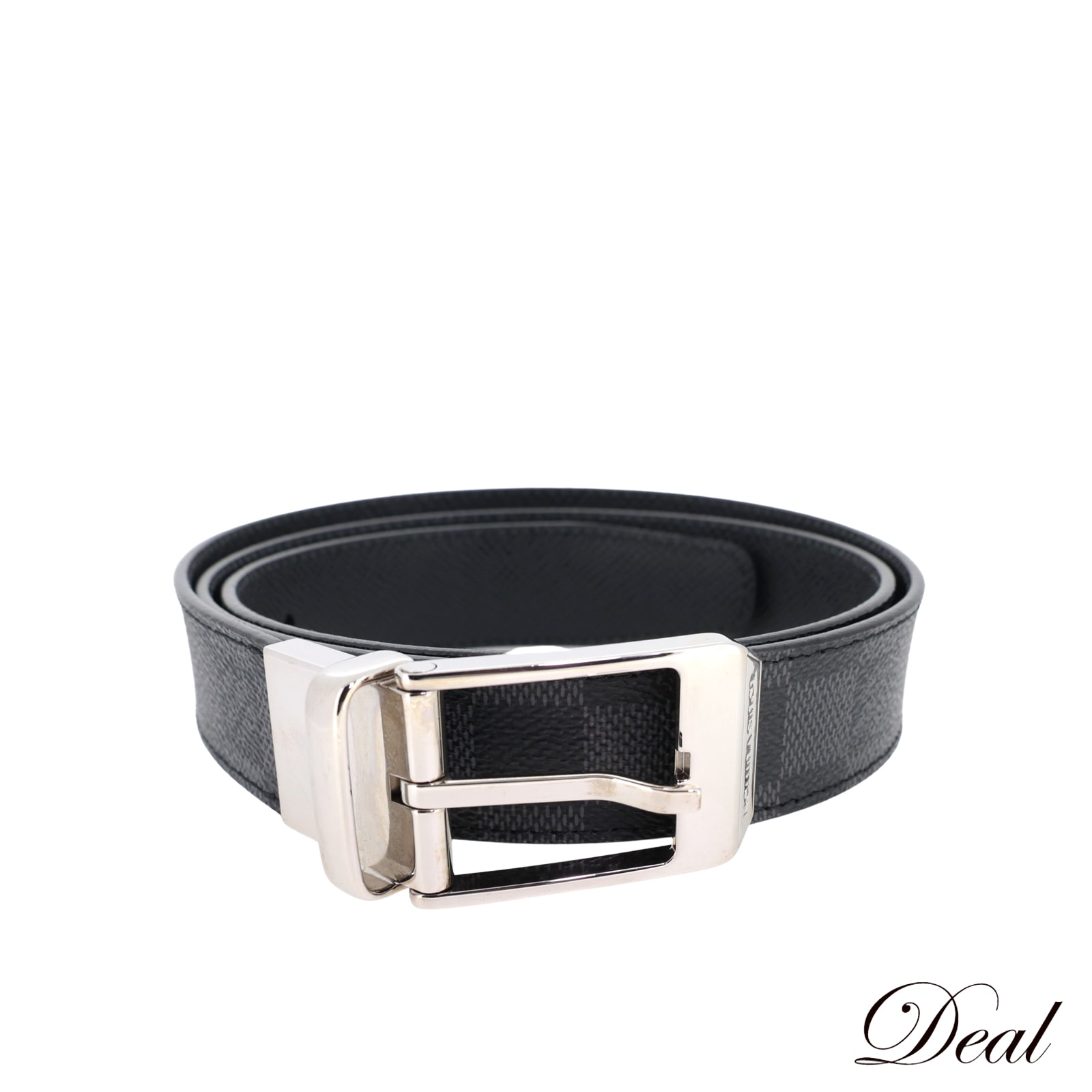 ルイ・ヴィトン サンチュール シアトル M6834 ダミエグラフィット 95/38 ブラック メンズ ベルトLV