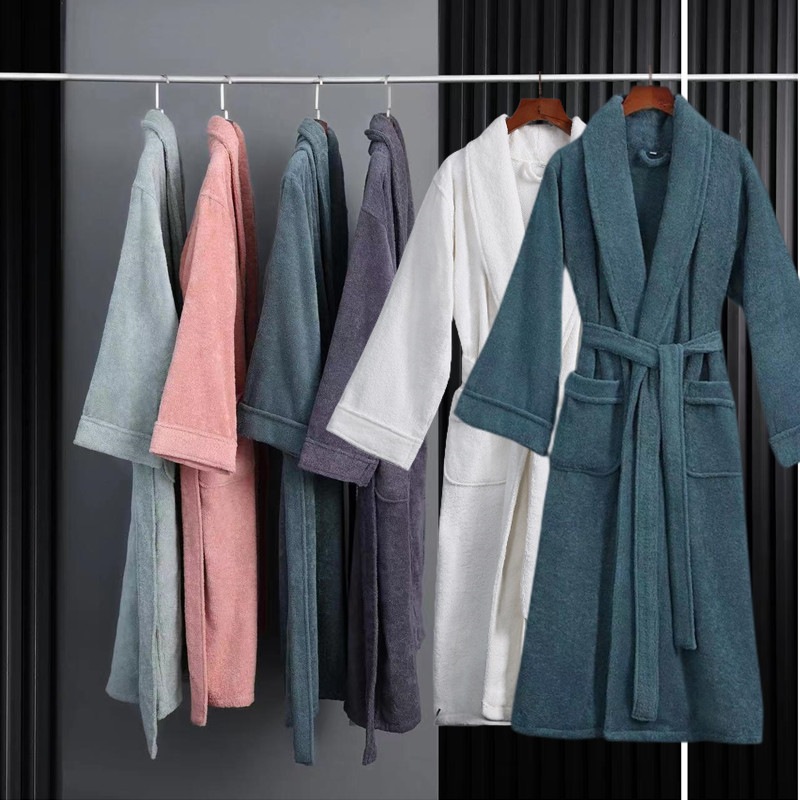 バスローブ女性長五星カップルタオル浴衣民宿全綿男性スリーパー秋冬は長く厚く吸水