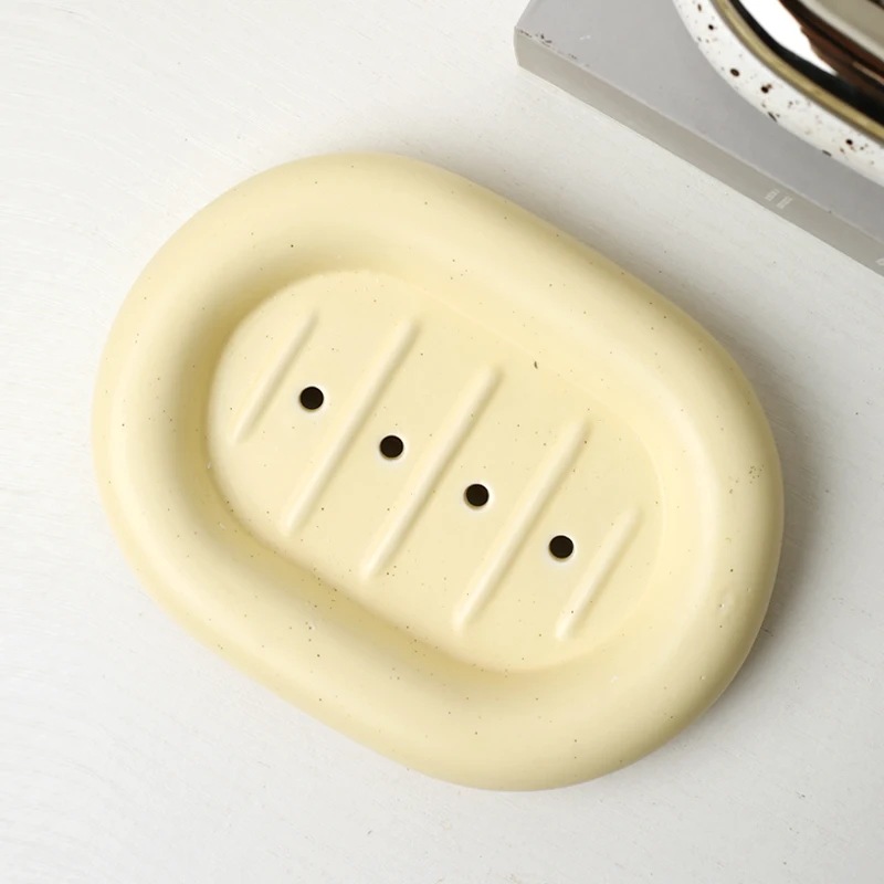 バスルームオーガナイザーの歯が生えるブラシホルダーセラミック石鹸ディスペンサーガルグルカップ排水石鹸ラックシャンプーボトル装飾トレイ 1pcs