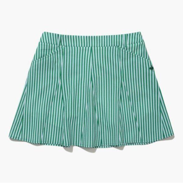 ゴルフスカート KQF GQ222LSK62-GREN 女性サッカー ストライプ フレア スカート / Green
