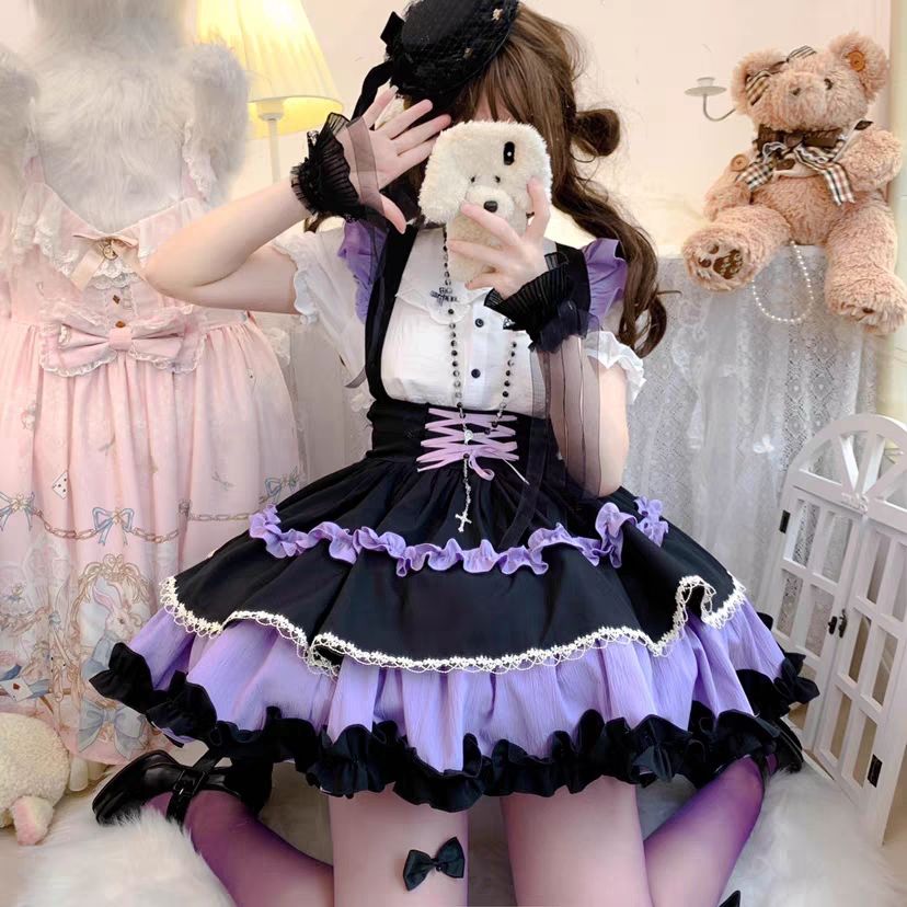 ロリータ コスプレ コスプレ セクシー かわいい犬 SK小さなアイドル ロリータバックドレス ベビードールカラーシャツホルタードレス 可愛い 洋装 仮装 大人 文化祭 復活祭