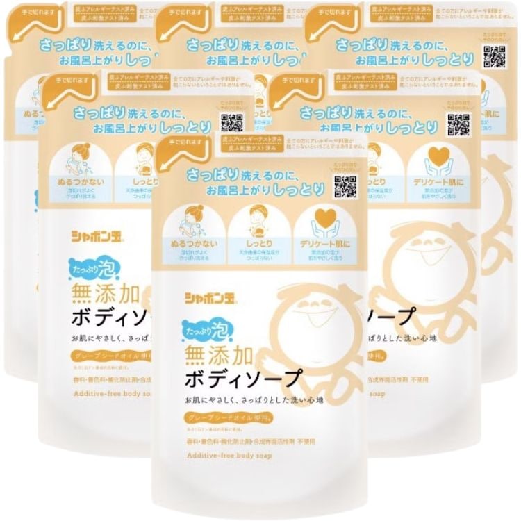 6個セット シャボン玉石けん 無添加ボディソープたっぷり泡 つめかえ用 470ml 低刺激 低アレルギー 石けん