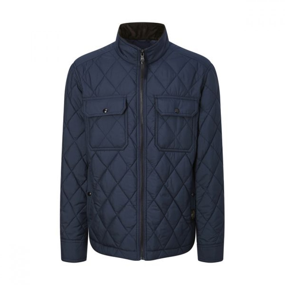 [ヘッジズ] 24FW ネイビーポケットカラーパッド入りジャンパー WHJU4D334N1