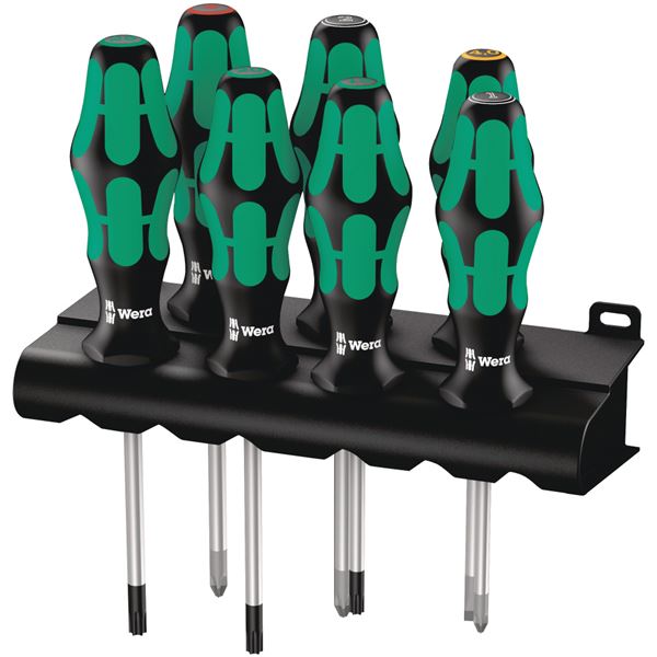 WERA ヴェラ 7本組 Kraftform ハンドル ドライバーセット ラック付 320540 工具 ツール DIY 作業工具 道具