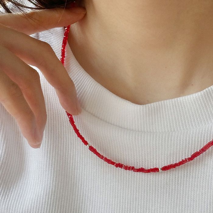 red square necklace おしゃれ アイドル愛用ブランド 韓国人気 韓国ファッション