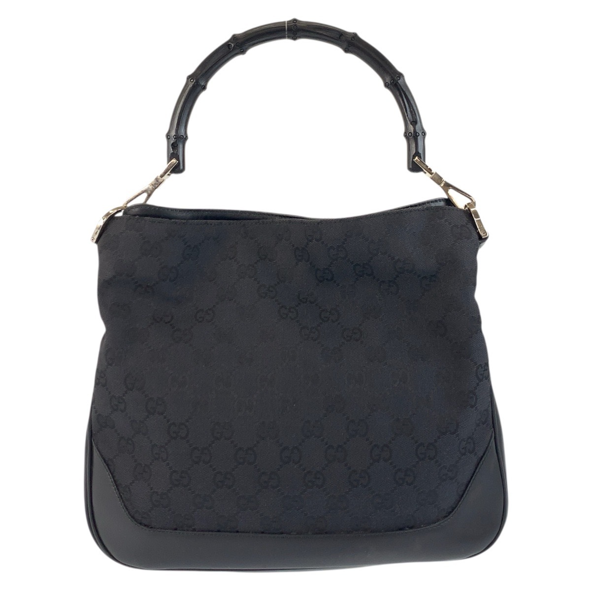 美品 バンブー ブラック 黒 シルバー金具 GGキャンバス 001 4095 ハンドバッグ ショルダーバッグ レディース 503010