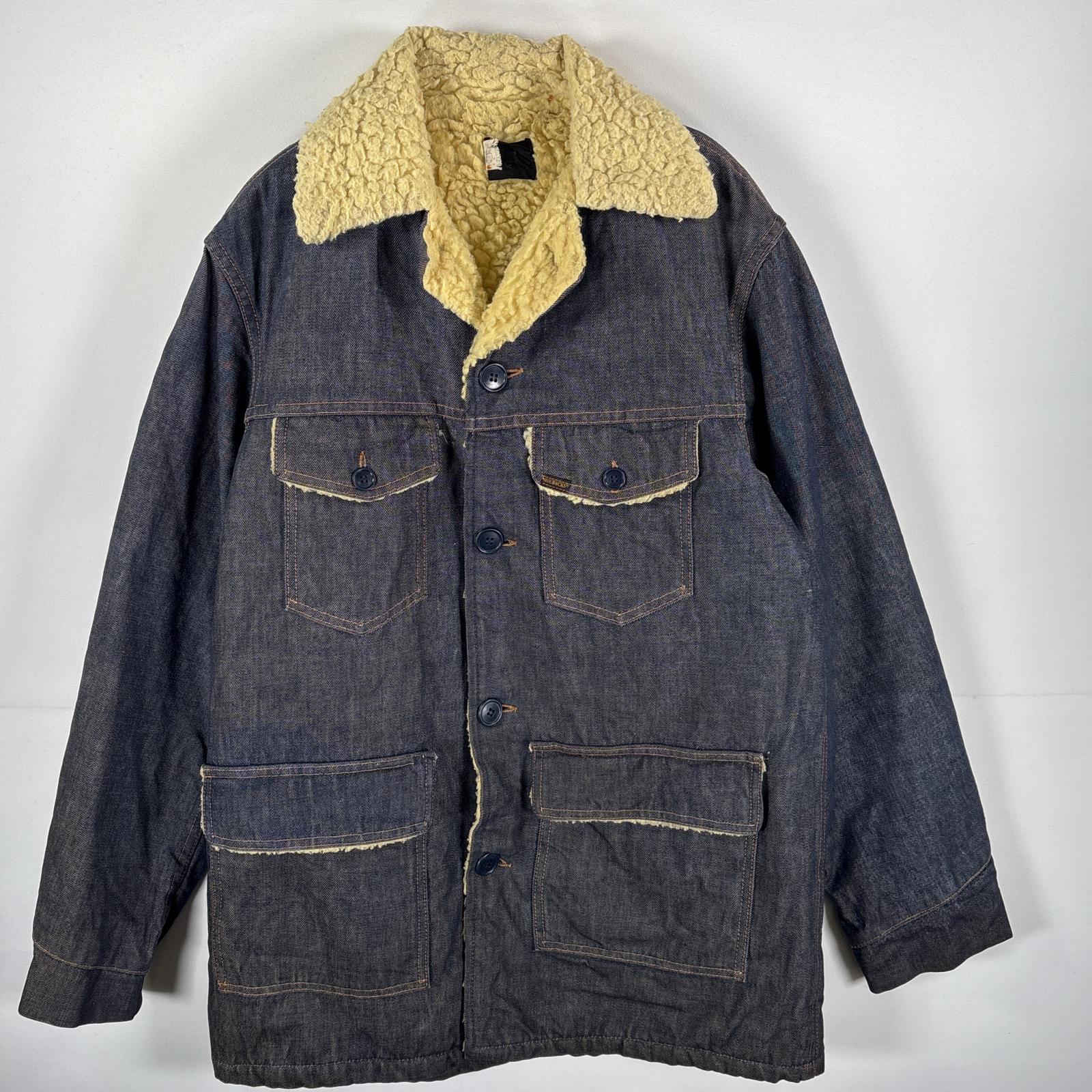 古着 60s～70s/60年代～70年代 ローバックス ROEBUCKS デニムジャケット ランチコート ボアライナー 40ーT インディゴブルー メンズ